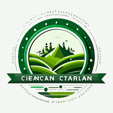 flat logo of educational center in white-green colors, white background, vector style