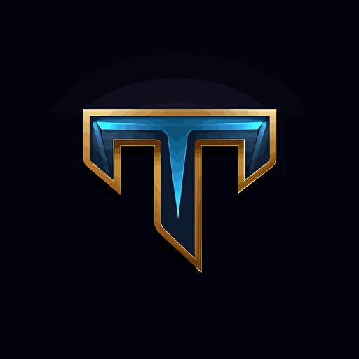 professional, dark blue color dominant, simple flat vector art logo made of 2 letters "T", both letters present and visible on the logo, both letters "T" combined together creatively, pure black background
