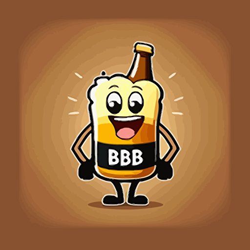 a mascot logo of beer, simple, vector