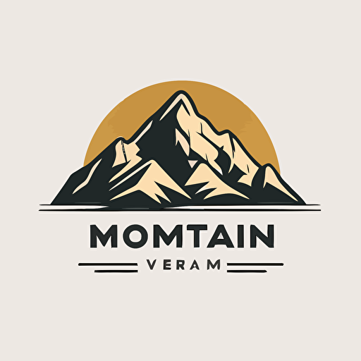 mountain logo, vector logo, minimalist, flat, vector, isolated on white