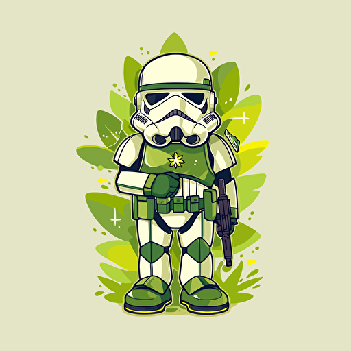 Tiled hemp trooper flat, vector, no background