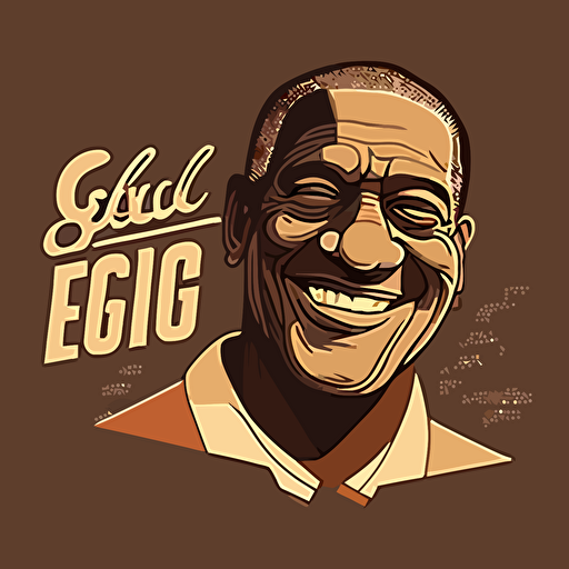 Vector style logo of george floyd, smiling