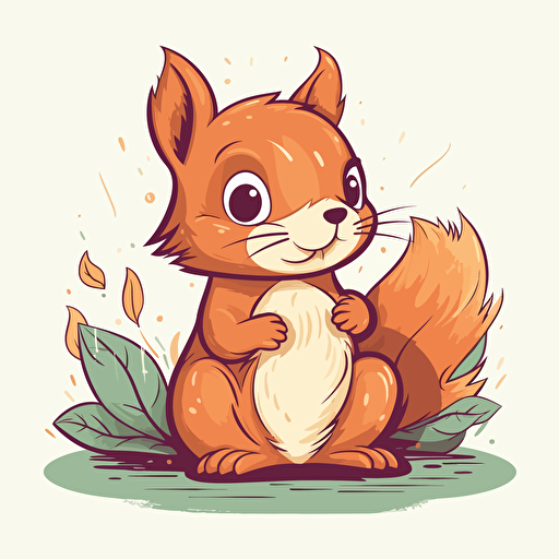 a cute old squirrel, vector, a simple drawing, q 2