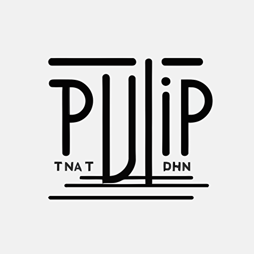 vector Paul Rand style logo, minimalist, line stroke, simple, featuring the letters TTJ