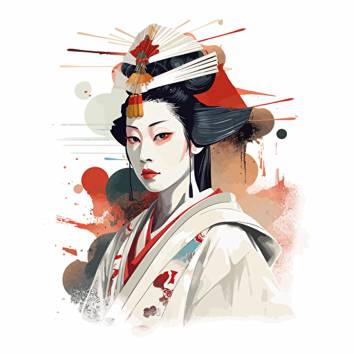 Monjayaki, vector art, white background