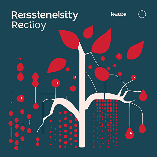 a vector image of Redberry Analysis, a data science company, must include data analysis elements, modern, minimalistic, neural networks, random forest, regression, classification