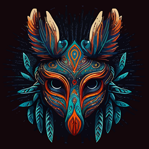 front Chichicastenango animal mask vector