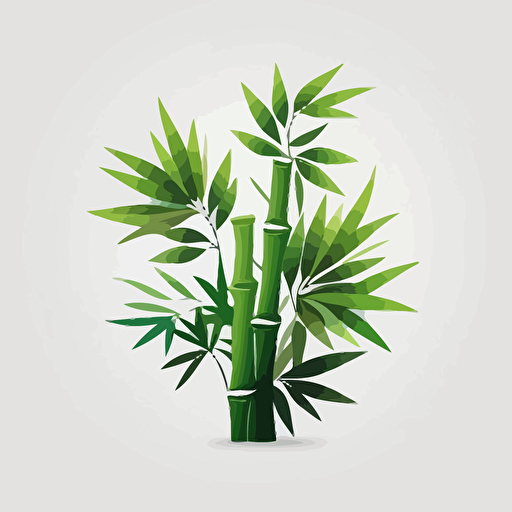 bamboo design logo, flat, vector, white background