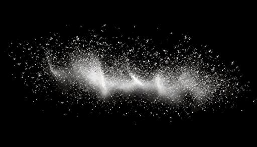 Vector white sparkles on an isolated transparent black background. Atomization of white dust particles png. Glowing particles png. white dust. Light effect