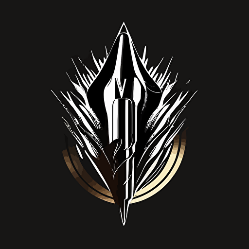 elegant logo vector black, white background of a 9mm bullet v 5