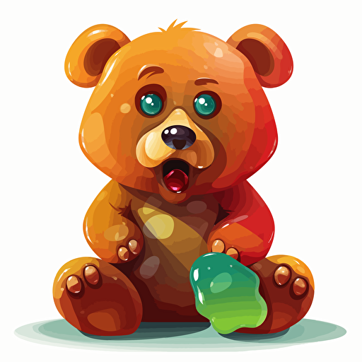 a bear with no teeth, A gummy bear, vector,