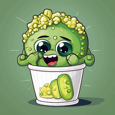 sticker design, super cute pixar pickle and pixar tub of popcorn, vector