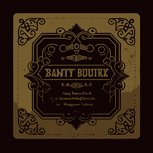 square buisness card retro, simply gothic style, vector, ultra-resolution, hd