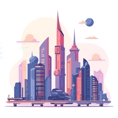 a futuristic cityscape