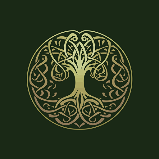 simple vector art Celtic style Druid emblem