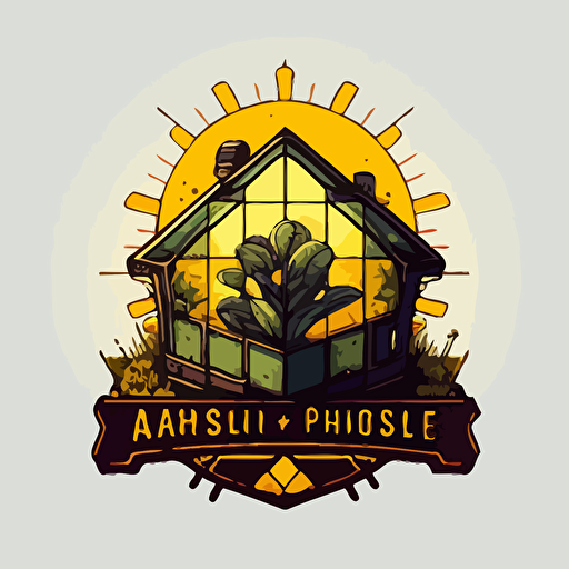 logo for an AI greenhouse company, simple, vector, Solar Punk no text