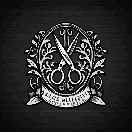 medieval scissors logo clean vector design black and white minimalistic