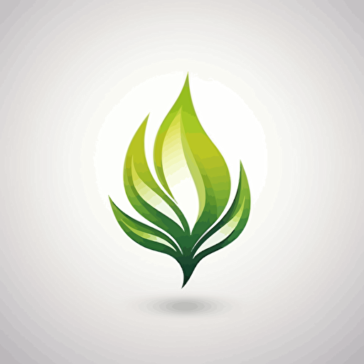 logo grünes blatt in form einer flamme und wasertropfen auf weißem hintergrund, vector