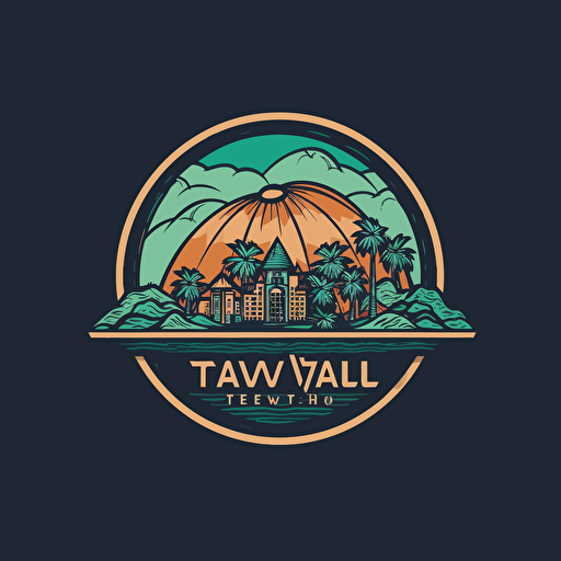 logo for travel company with earth town colors, background vector logo, vector art, 2d