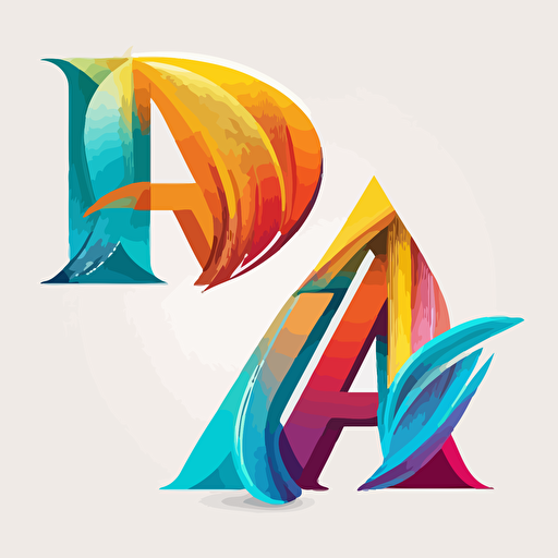 symbolic, iconic logo of (A) and (H) , colorful vector, on white background