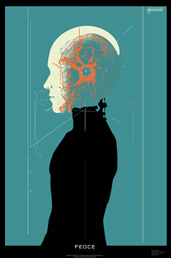 minimalist poster from science fiction movie 2001, vector,
