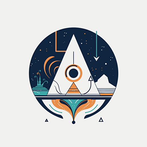 minimalistic vector logo for a data analysis start-up called A, inspired by zoroastrianism, surreal, abstract, futuristic and modernized