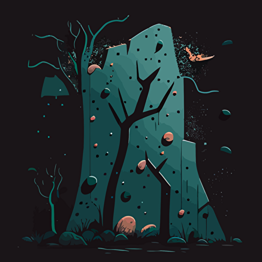 an illustration of a climbing wall .vector. Moody