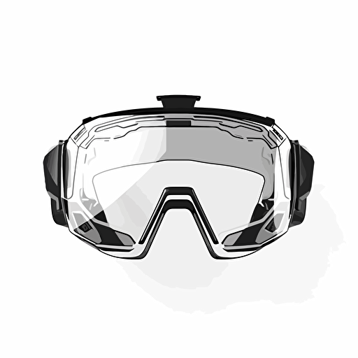 2D vectorVR glasses in minimalism cyberpunk style. Background white