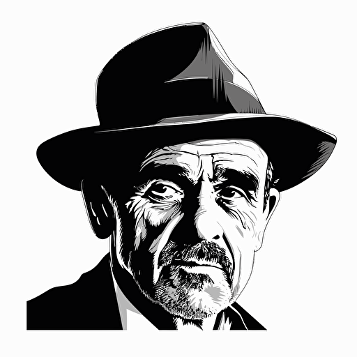 Simple vector black and white drawing of Lalo Salamanca