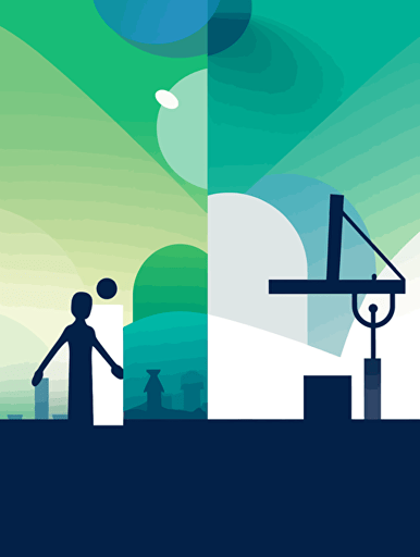 Labor day, vector objects, minimalistic, colorful wallpaper with a white background, clean, simple design with a limited color palette background, dark blue, green, and sky blue