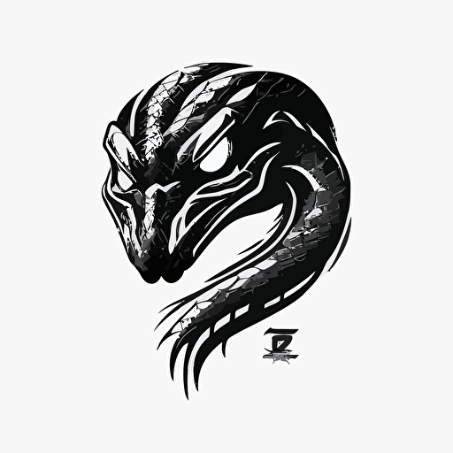 simple modern mascot iconic logo of snake black vector, on white background