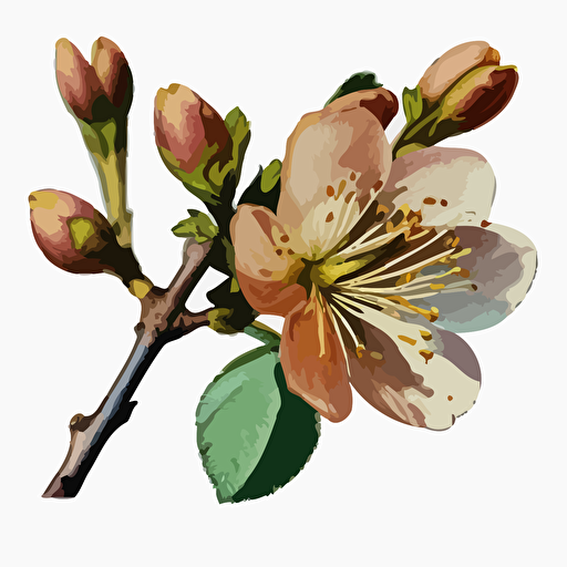 A small Single colored prunus persice flower in color #B55D6D , no background, vector, drawn with pencil, background has shade #1B110B