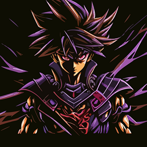mago oscuro yu gi oh , cuerpo entero, vector, psicodelico, ilustracion digital,