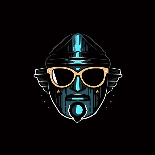 Elegant Minimalist hacker blason with pair of optic glasses, beautiful vector illustration