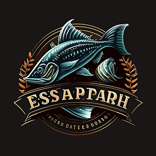 vector logo fish seafood