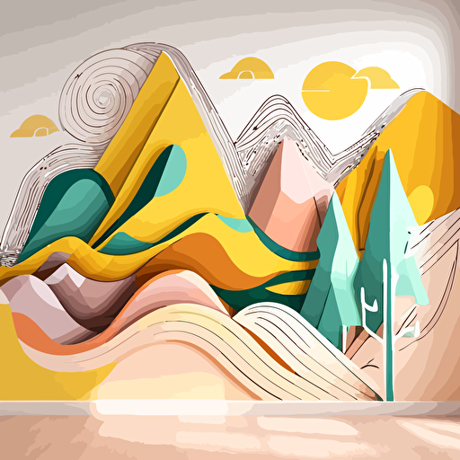 mural line school vector mural nature geometric form plain colour very easy painting