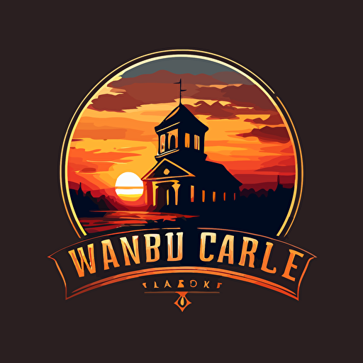 wait chapel sunset logo vector