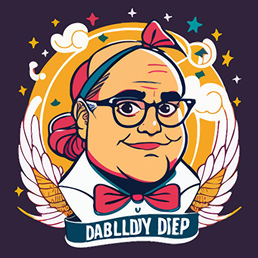 Danny Devito as a sailor scout, hand drawn illustration, vector illustration