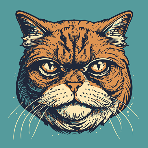 vector art style cat looking smug, in the style of Micheal Parks