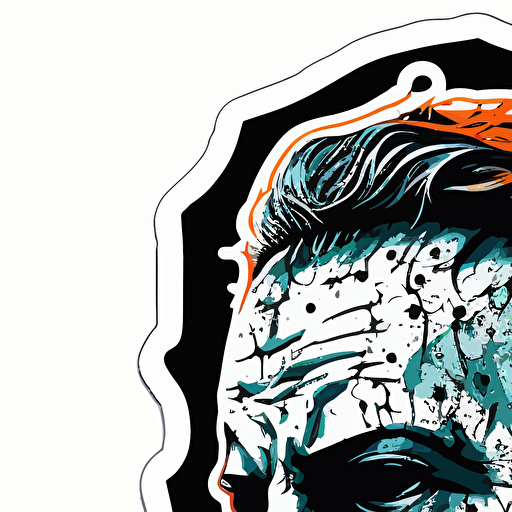 michael myers sticker, vector, vivid color