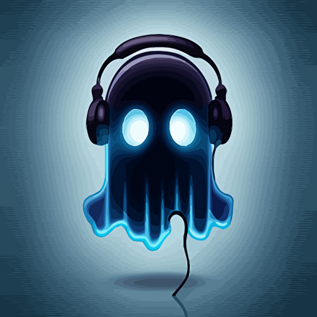 ghost with headphones vector icon