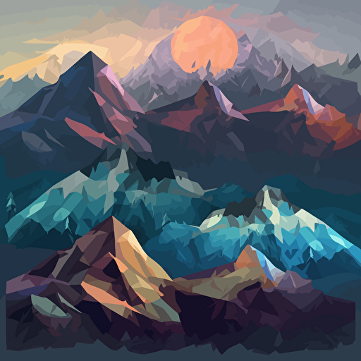 mountains in the style of vectors