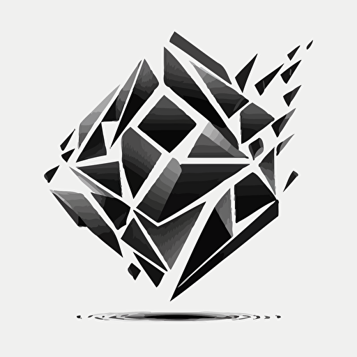 vector, logo geometric shape, black and white