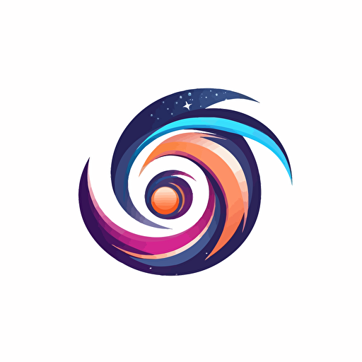 larage galaxy, stylized, vector art, vector logo, emblem, simple, 2D