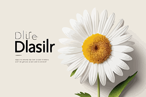 one daisy, white background, minimalist logo style, flat, vector art, vibrant colors