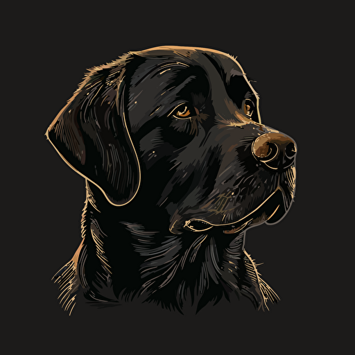 a simple vector logo of a black Labrador retriever