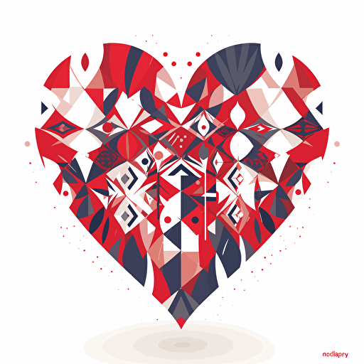 vector art designs inspired by the Norwegian flag, featuring heart shapes and other geometric patterns, on a white background
