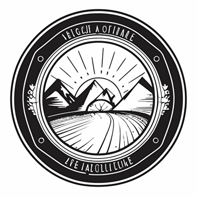 circle logo vector black and white linework for youth program centered around video production and filmmaking, allude to community and movie production