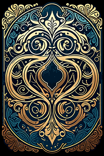 A card back, in an ornate flemish style, [Two colors]. The card back should have a unique design, with elements of fluidity and movement, Flat with no shadow, no script, horizontal symmetry, while still maintaining a cohesive look and feel throughout the deck. Two circles in the middle. Symmetrical design. The overall design should evoke a sense of tranquility, The final product should be high-quality, vector artwork, suitable for printing on the backs of standard playing cards.