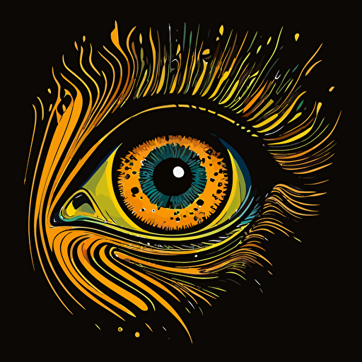 Logo of a lemon as an eye, vector, lineal, 2d, simple:: cartoon::1 jack kirby::1